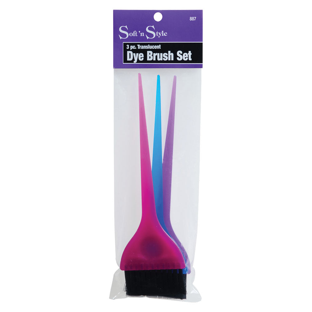 Soft 'N Style 3pc Translucent Dye Brush Set